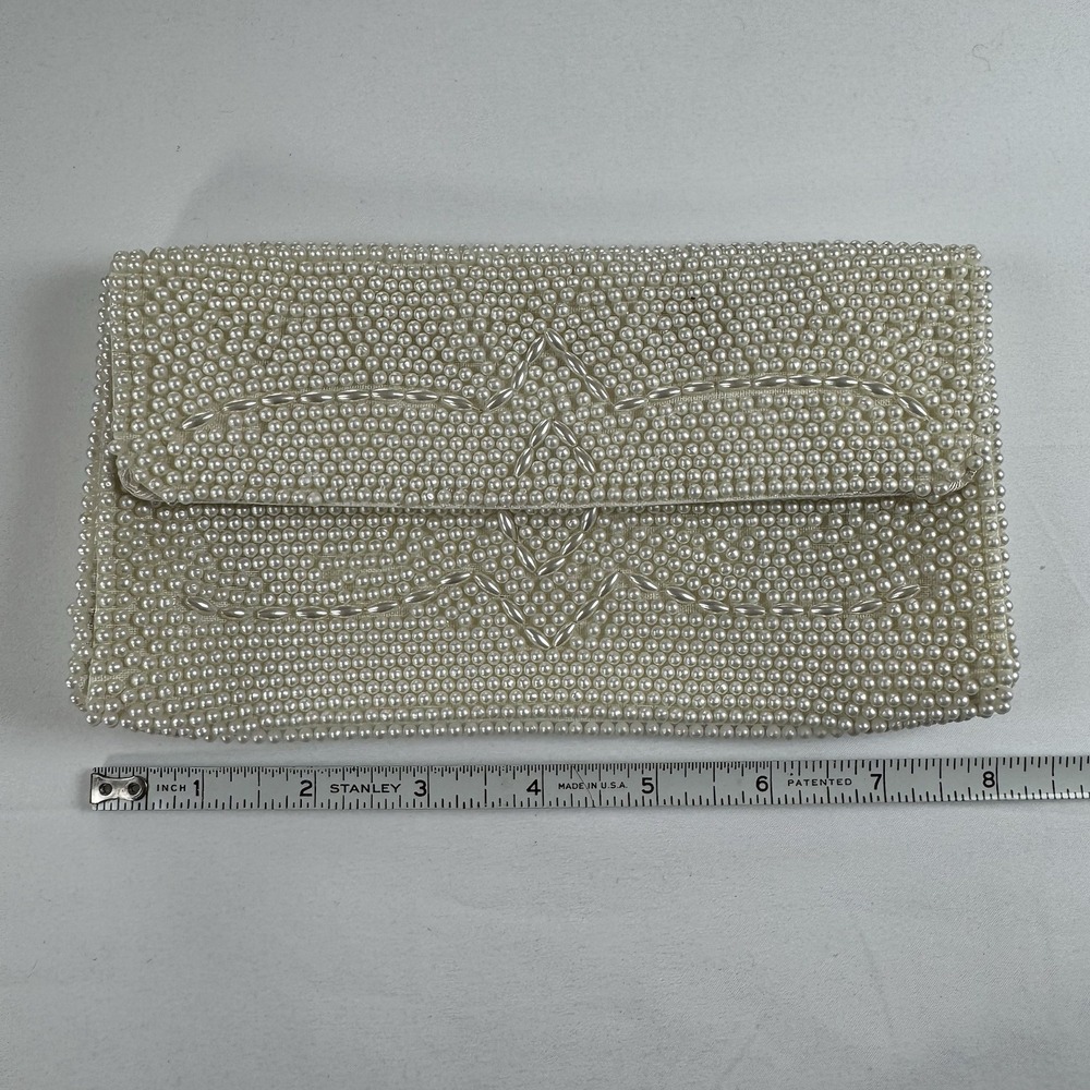 Vtg Faux Pearl Bags By Susan Beaded Japan‎ 1950s Coin Purse Clutch - Picture 4 of 11